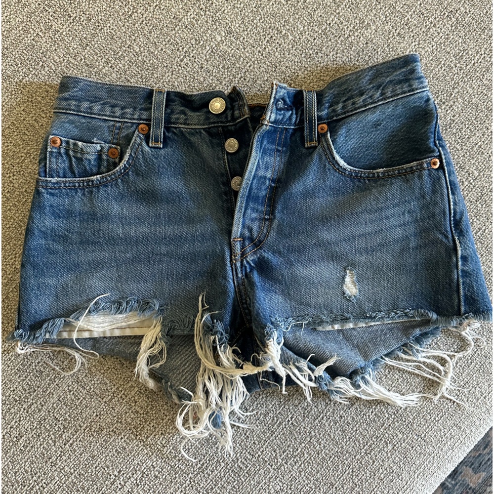 Levi's cut-off shorts with button fly